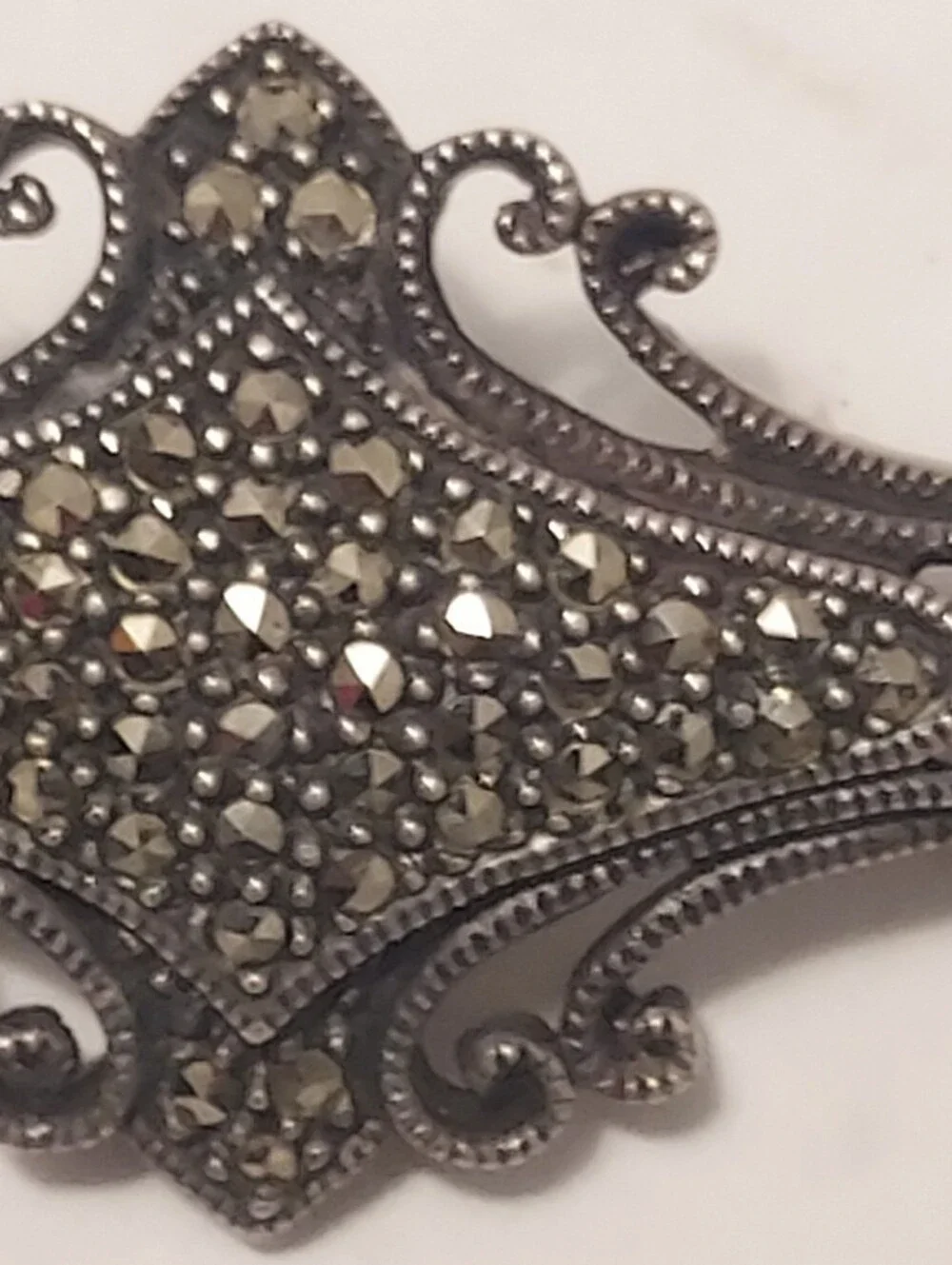 Vintage Sterling Silver - JUDITH JACK Signed Designer Marcasite Brooch Pin 925